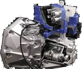 An AMT gearbox with its shift actuator